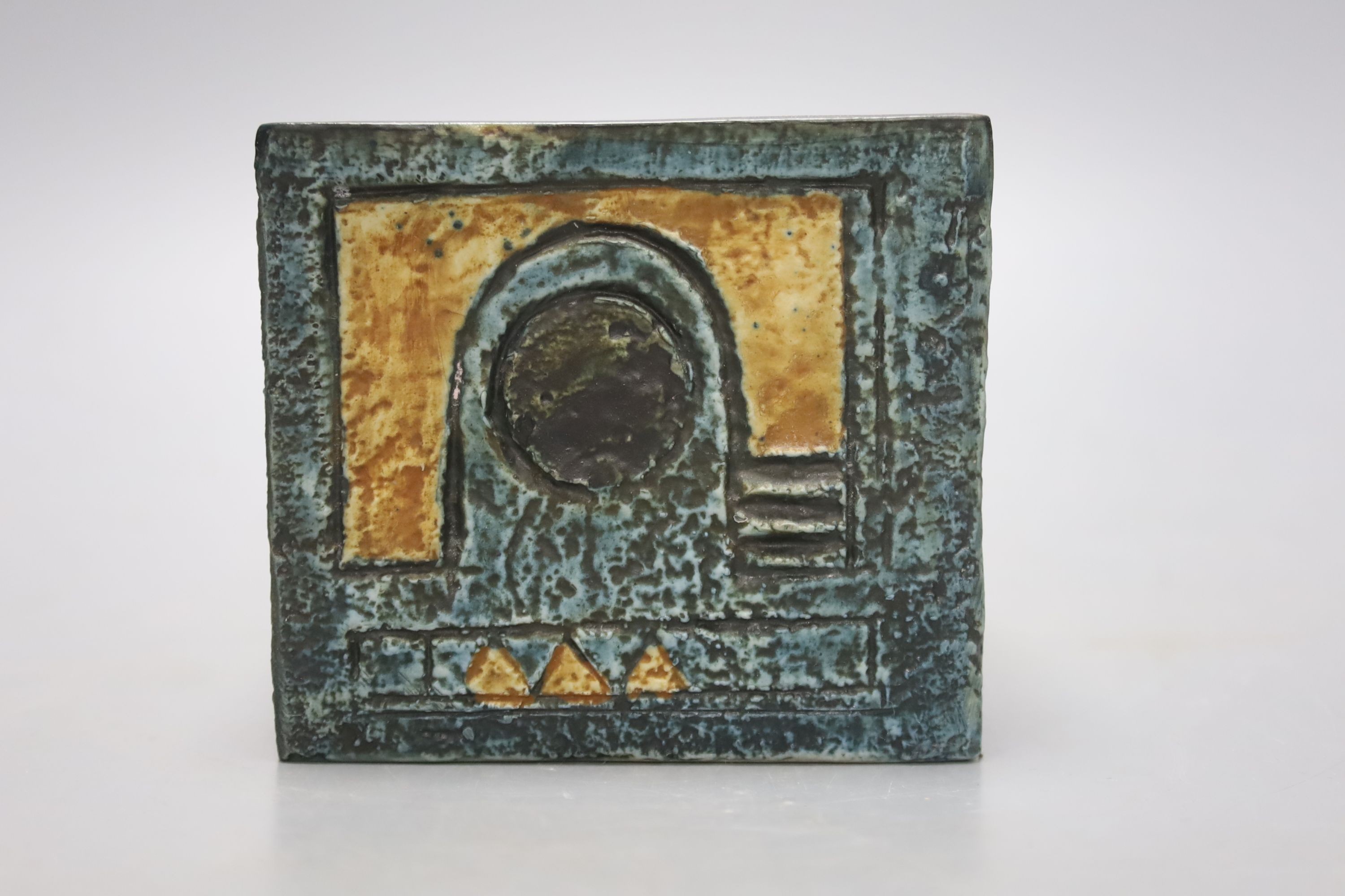 A Troika cube vase, 8 cms high.